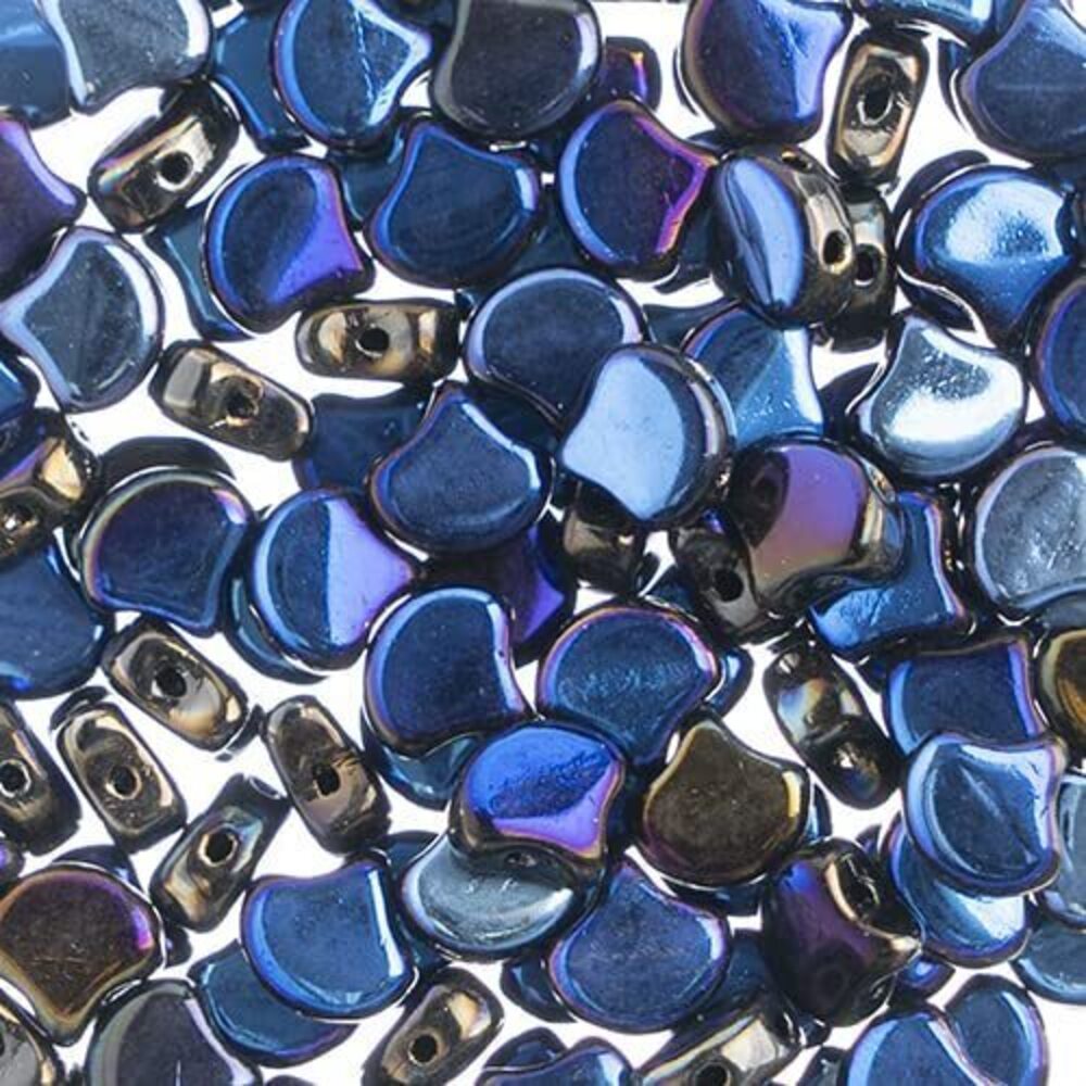 4514 50 Grams 7.5mm Jet Azuro Czech Ginko Leaf Beads for DIY Jewelry